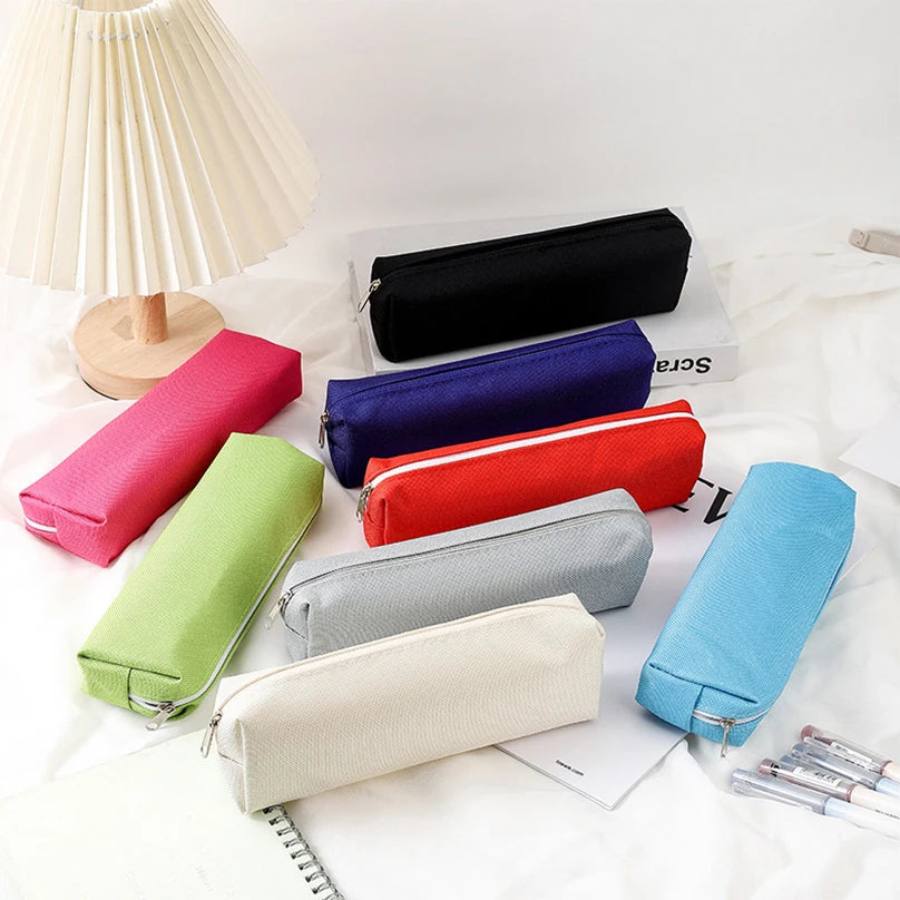 Estuche escolar sencillo para lápices, estuche escolar, papelería escolar de colores sólidos, estuche para lápices Kalemlik Trousse