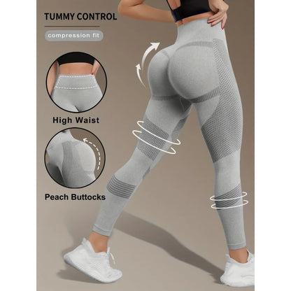 Women's High Waist Seamless Yoga Pants - Quick-Drying、Elastic Sports Pants，Suitable for fitness and training