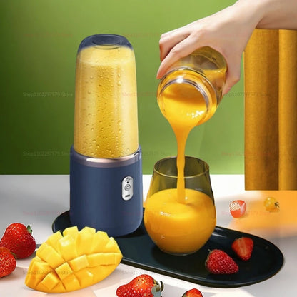 Licuadora portátil multifunción de 2 tazas, con 6 cuchillas, mini licuadora de hielo y extractor de jugo inalámbrico con carga USB.