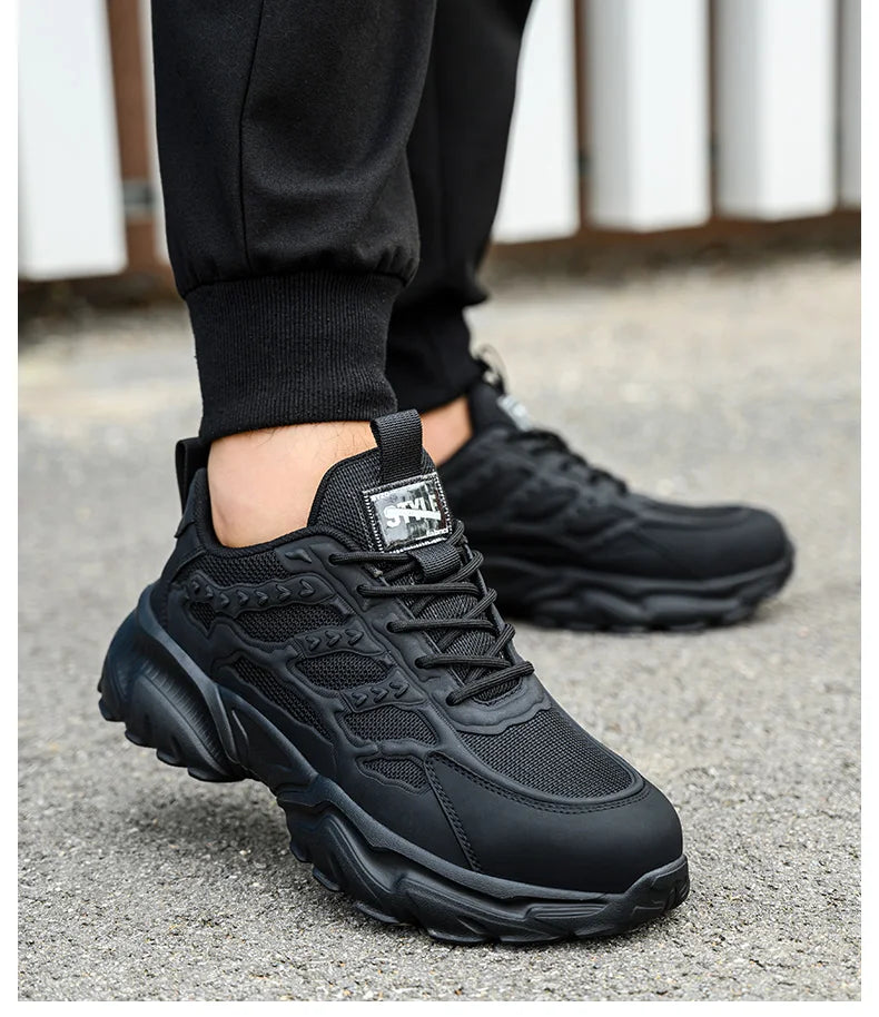 Zapatos de seguridad para hombre, ligeros, protectores, zapatillas de trabajo, calzado ligero y transpirable, zapatos de trabajo antiperforación.