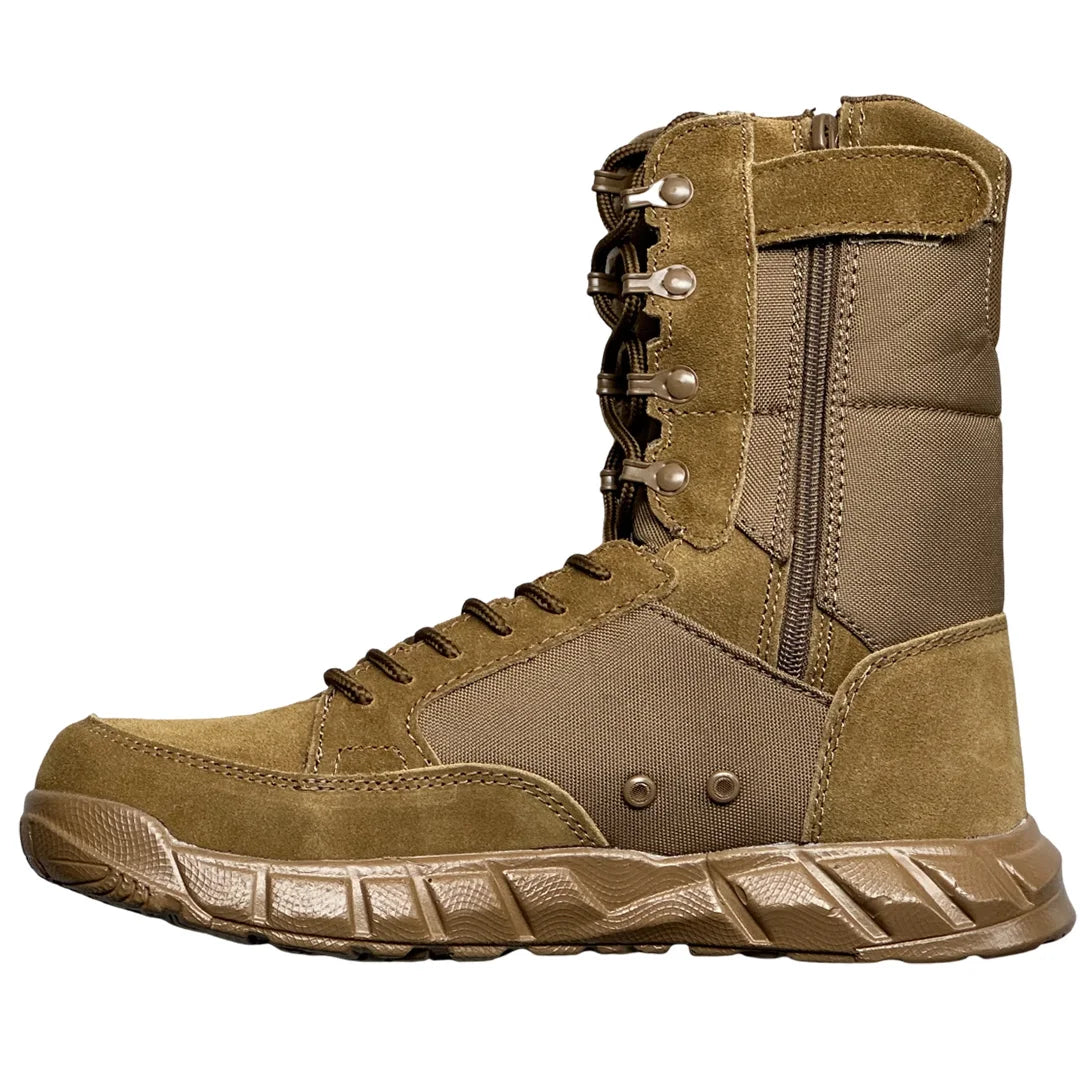 Botas tácticas ligeras para hombre, botas de combate, entrenamiento, con cordones, impermeables, para actividades al aire libre, senderismo y transpirables.
