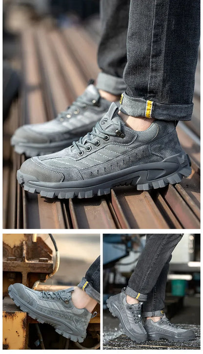 Spring New Men's Steel Toe Safety Shoes Breathable Work Shoes Anti Crush And Piercing High Temperature Resistant Wear Proof