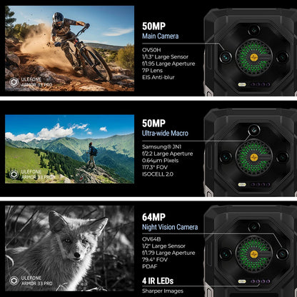 【Estreno mundial】Ulefone Armor 33 Pro 5G Teléfono resistente con batería de 25500 mAh, 512 GB de ROM, pantalla trasera de 6,59" y 3,4" a 120 Hz, NFC y Android.