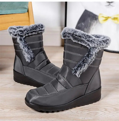 Botas de nieve para mujer, zapatos sólidos para mujer, zapatos impermeables para mujer, botines nuevos, botas planas para mujer, zapatos de invierno para mujer, botas