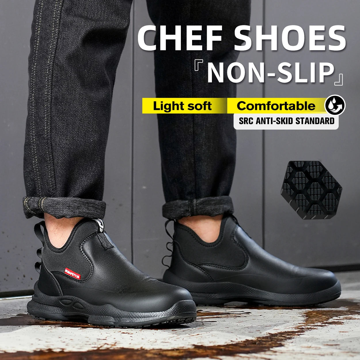 Zapatos de Chef para Hombre, Antideslizantes, Impermeables, Resistentes al Aceite, Cómodos Zapatos de Trabajo para Hombre, Resistentes, Casuales de Negocios, Nueva Moda.