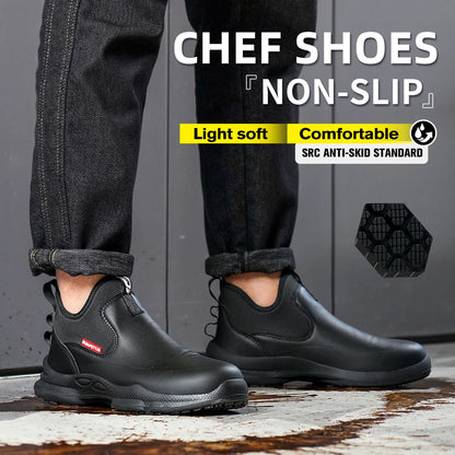 Zapatos de Chef para Hombre, Antideslizantes, Impermeables, Resistentes al Aceite, Cómodos Zapatos de Trabajo para Hombre, Resistentes, Casuales de Negocios, Nueva Moda.