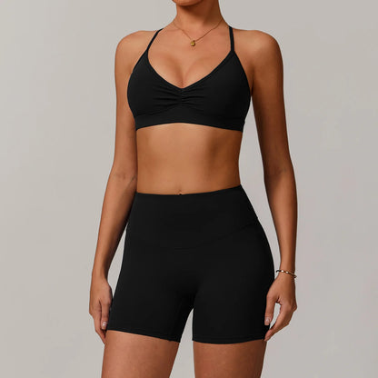 Women's Tracksuit 2PCS Yoga Sets Sportswear Workout Fitness Long Sleeved Sports Bra High Waist Leggings Gym Clothing Sports Suit