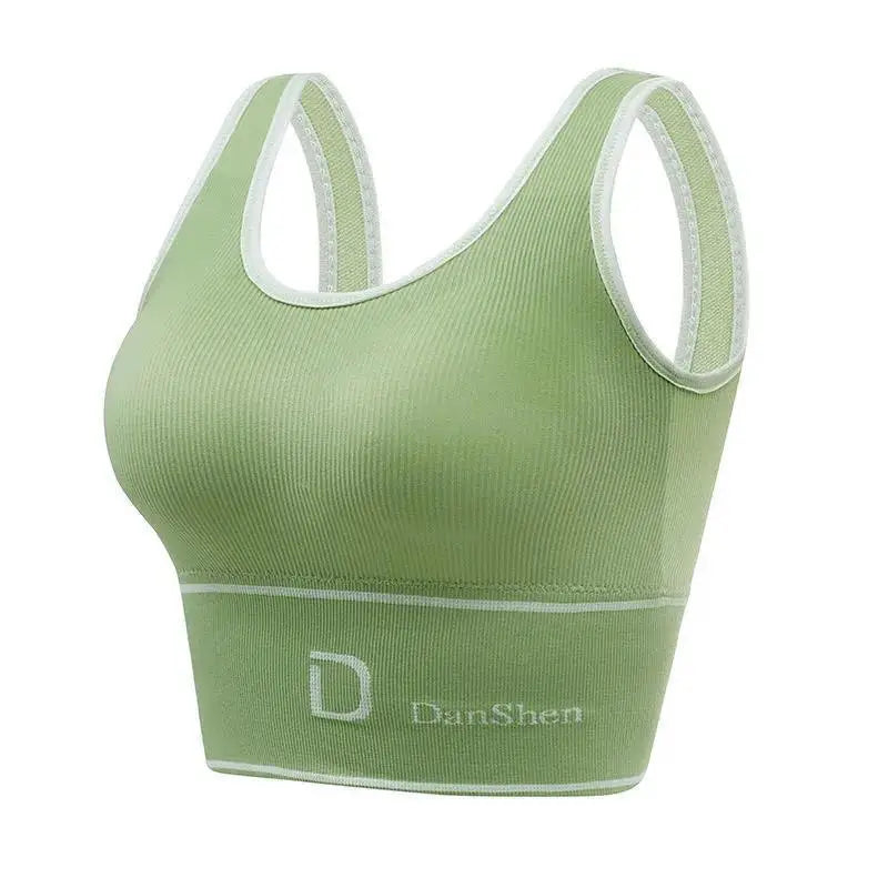 Chaleco deportivo para mujer, sin aros de acero, ropa interior a prueba de golpes, top de tubo, ropa exterior, combinable, espalda en forma de U, talla grande.