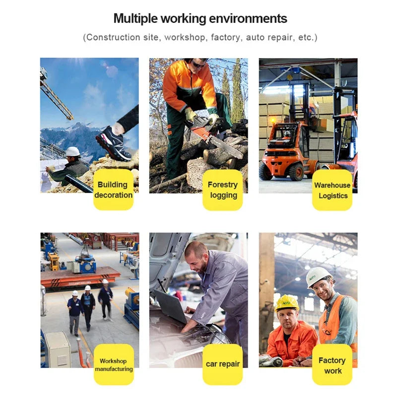 Botas de seguridad de trabajo para hombre, con puntera de acero de tamaño completo, a la moda, antirotura, zapatillas de trabajo, zapatos de seguridad indestructibles para hombre.