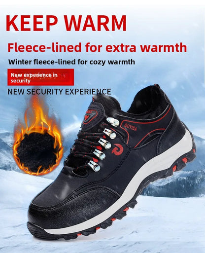 Zapatos de trabajo con forro polar para hombre y mujer, con puntera de acero, resistentes a perforaciones, acolchados y cálidos. Calzado de trabajo protector para mujer y hombre.