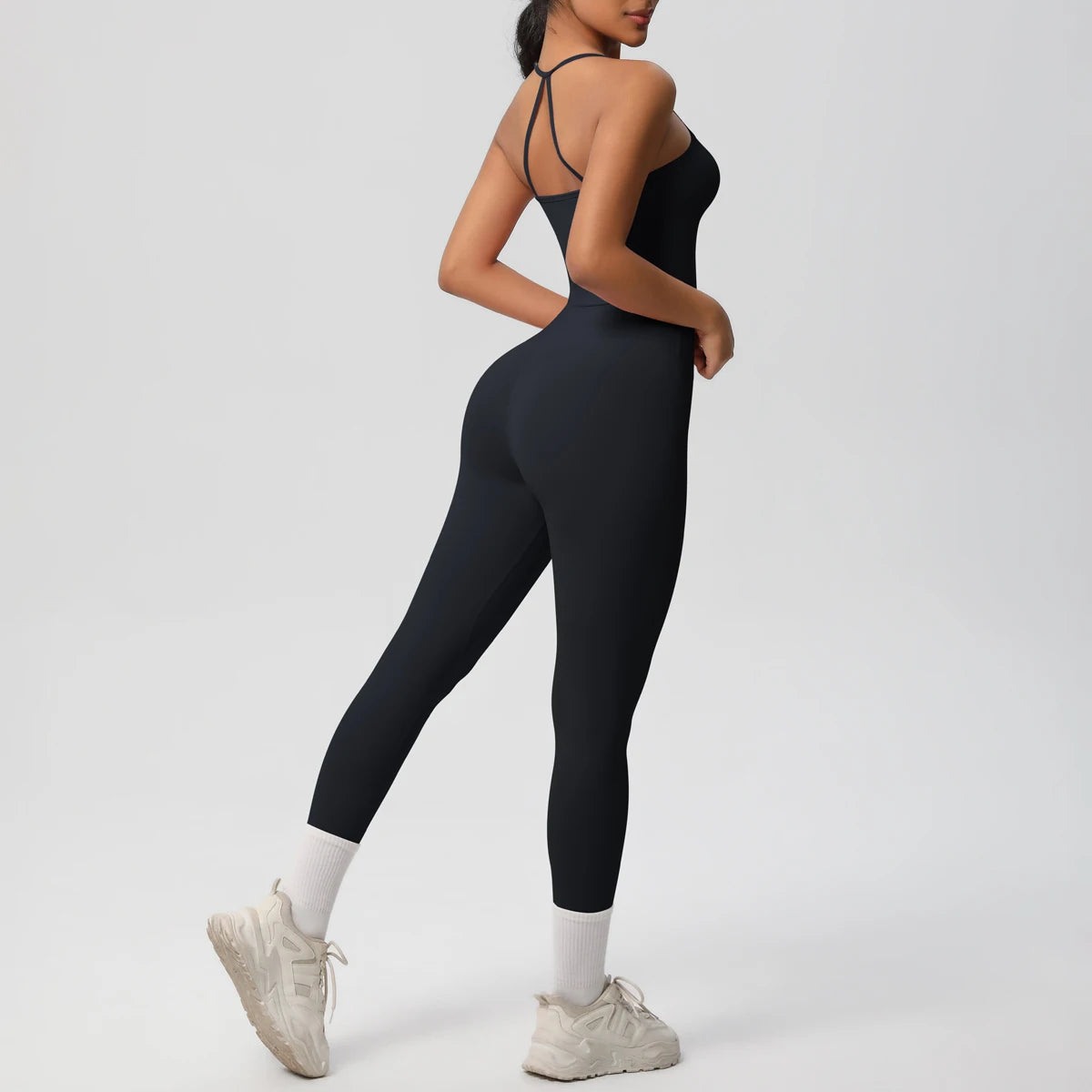 Conjunto de top de yoga halter, traje de gimnasio para fitness, entrenamiento, top deportivo sin mangas, espalda cruzada, ropa interior deportiva, control de abdomen, adelgazante