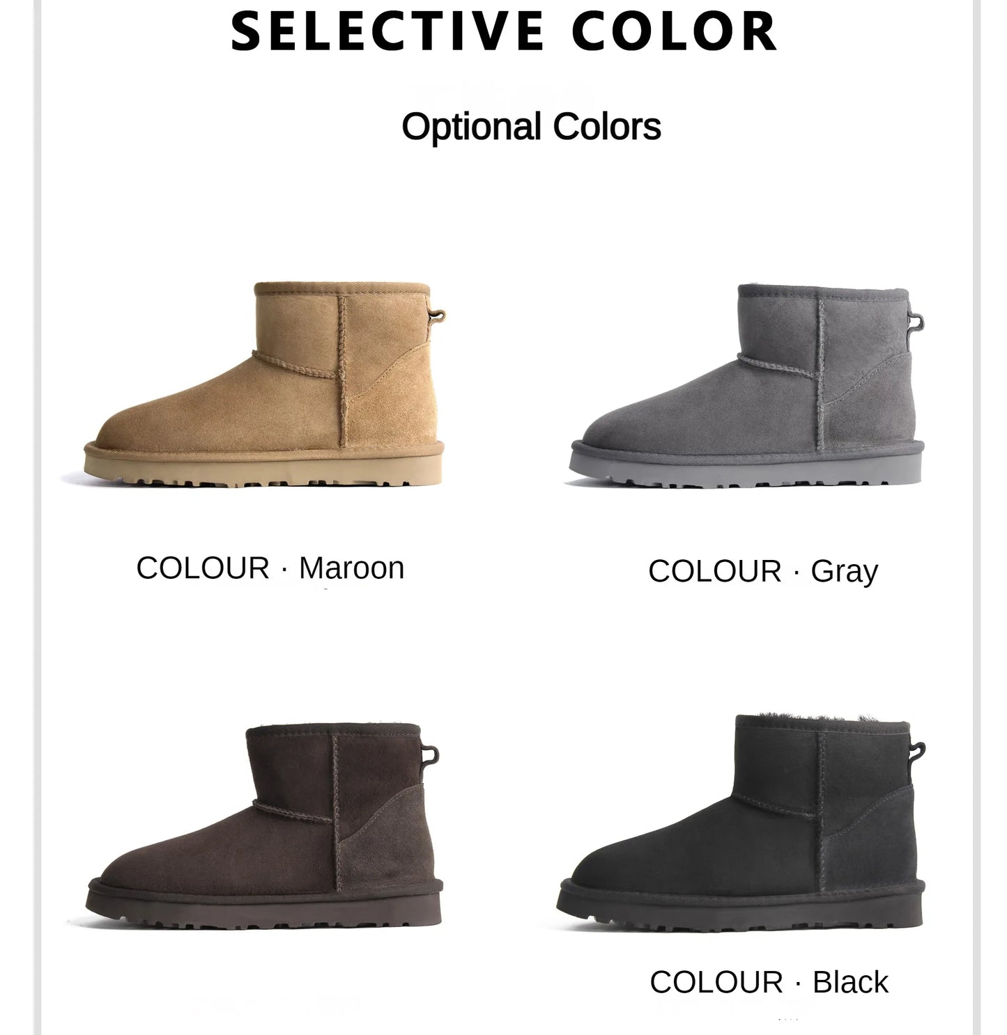 Botas de nieve integradas de piel de oveja y lana para hombres y mujeres, cuero auténtico y piel, botas de invierno gruesas y cálidas para mujer.