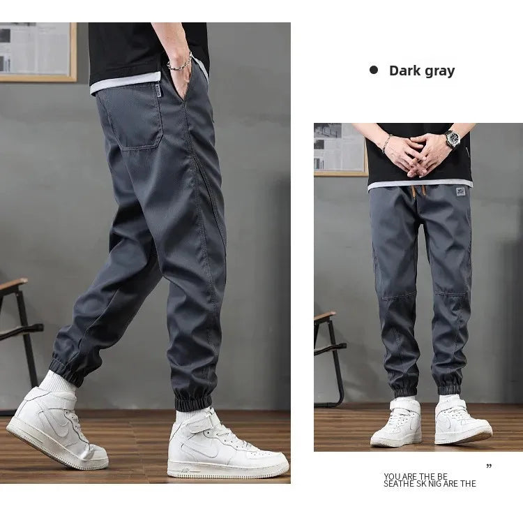 Pantalones casuales de hombre de corte holgado y a la moda, ideales para otoño e invierno. Estilo deportivo clásico y sencillo. Cómodos pantalones holgados para el trabajo.