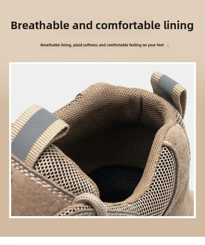 Spring New Men's Steel Toe Safety Shoes Breathable Work Shoes Anti Crush And Piercing High Temperature Resistant Wear Proof
