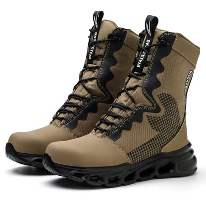 Zapatillas de trabajo con puntera de acero, zapatos de seguridad para hombre, calzado de trabajo nuevo a prueba de perforaciones, botas indestructibles, calzado de seguridad ligero.