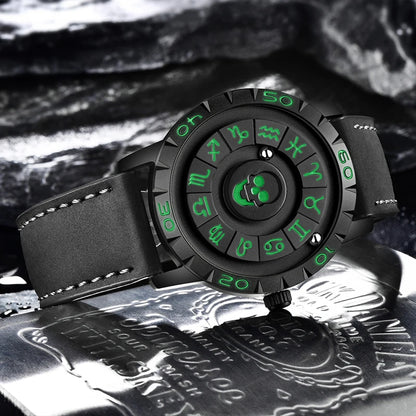 Nuevo reloj de lujo para hombre de la marca original FOXBOX, a la moda, con calavera, puntero deslizante, fuerza magnética, impermeable, de cuarzo.