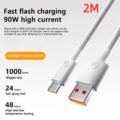 Cargador Xiaomi de 90 W, carga rápida y eficiente, adaptador de corriente de pared con turbocompresor, cable tipo C de 1/1,5/2 m y 6 A para Mi 15, 14 Ultra Pro, POCO X7 y X6