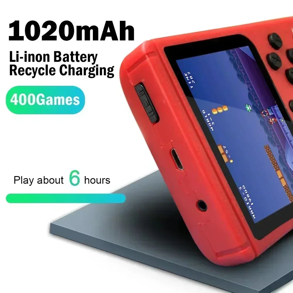 NUEVA mini consola de videojuegos retro portátil de 8 bits, reproductor de juegos portátil con 400 juegos integrados, salida AV, consola de juegos Game Boy