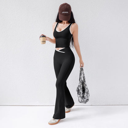 Women's CrossFlow Set: Open Back Top & 8" Shorts w/Second-Skin Fit & Run-Ready Yoga Trim