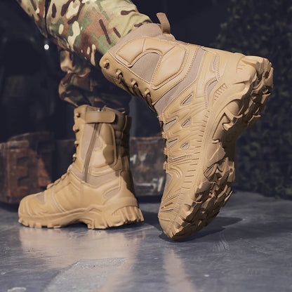 Botas tácticas para hombre, botas de campo para fuerzas especiales de otoño, ligeras, para exteriores, antideslizantes e impermeables.