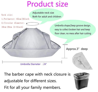 Capa para cortar el pelo, capa de barbero, recogedor de pelo, herramientas para cortar el pelo, paraguas, capa de salón de peluquería