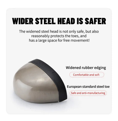 Botas de seguridad de lujo de caña alta en piel de vacuno para hombre, con puntera de acero, protección antiimpactos y antipinchazos, resistentes al desgaste.