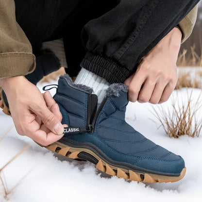 Botas de hombre para mantener el calor, zapatos de invierno para hombre, botines impermeables, zapatos de piel, botas de nieve, zapatos casuales de invierno, botines para hombre