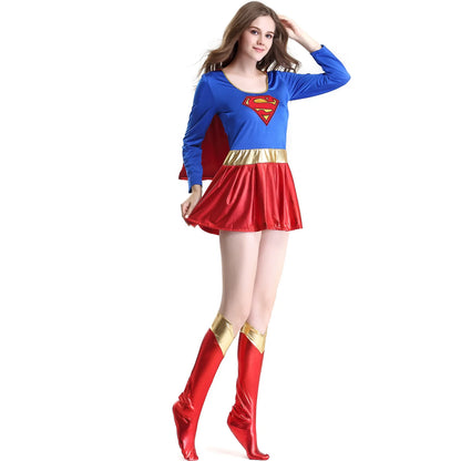 Adult Sexy Super Hero Cosplay Costume Halloween Carnival Party Wonder Girl Fancy Dress With Shoe Covers