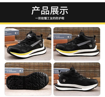 Nuevo calzado de seguridad para hombre, de cuatro estaciones, con puntera de acero antiaplastamiento y antiperforación, suela blanda antideslizante, para trabajo.