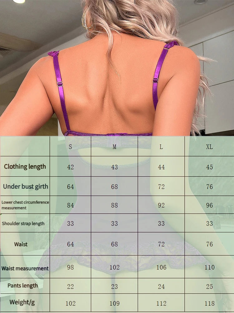 Body de encaje, lencería bordada, diseño hueco, translúcido, vestido sexy para mujer, espalda descubierta, con tirantes, sin mangas.