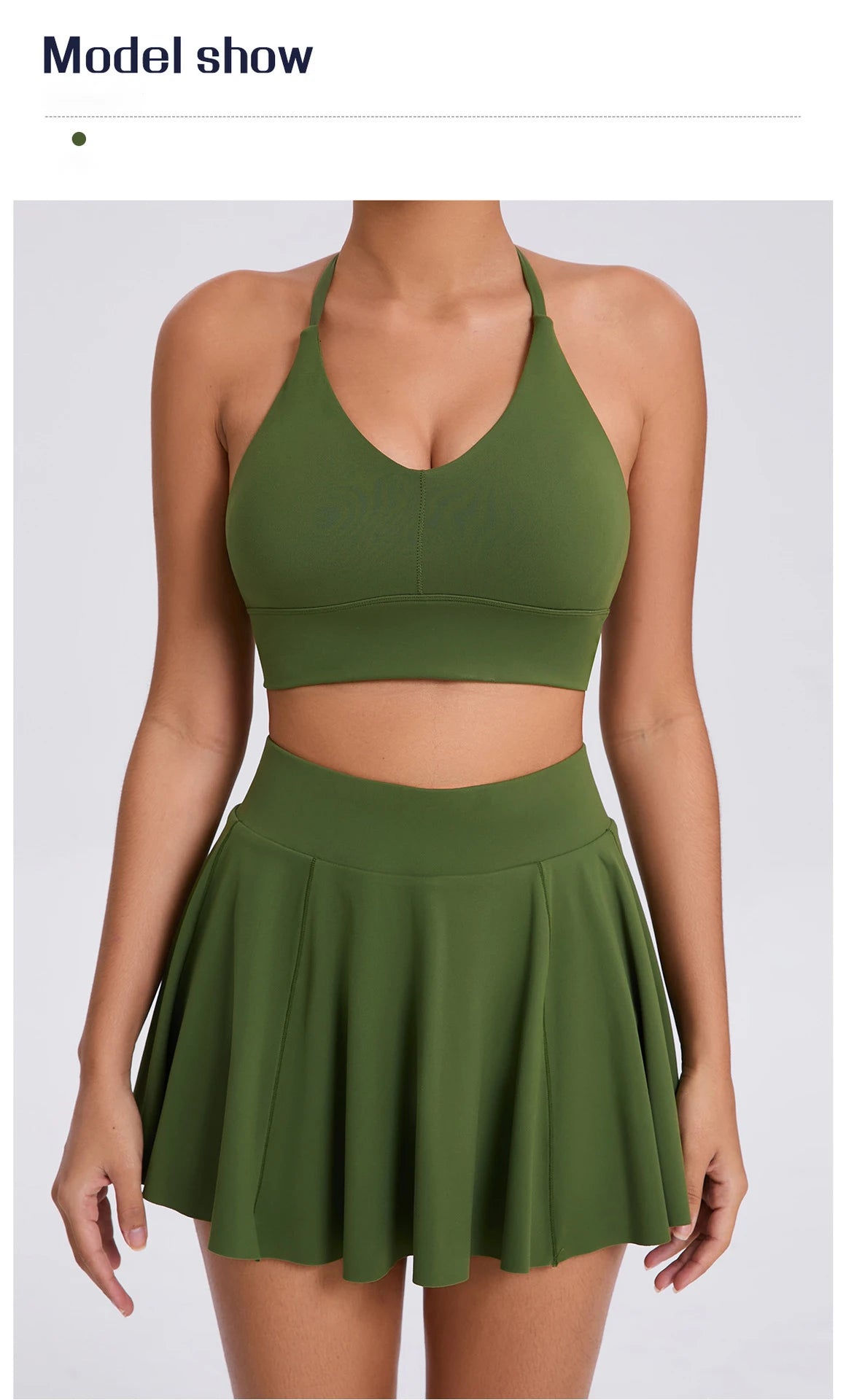 Conjunto de yoga para mujer, sujetador deportivo para exteriores, falda de tenis antiexposición, camiseta sin mangas de yoga transpirable de secado rápido, novedad de 2025