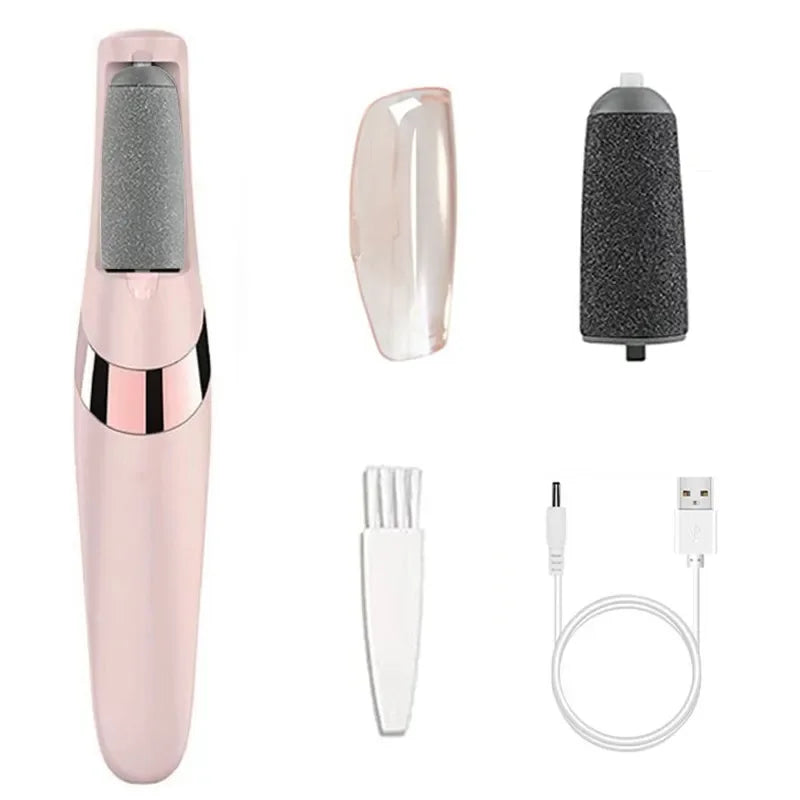 Lima electrónica para pies y removedor de tejido cicatrizante, color rosa