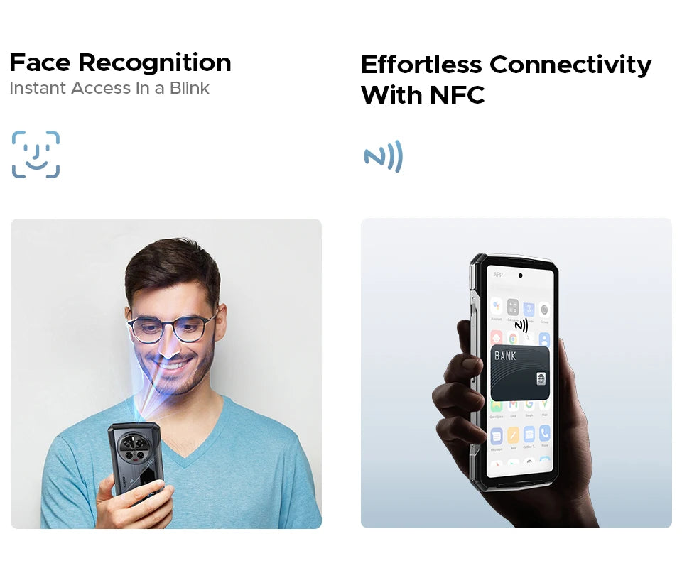 Teléfono robusto DOOGEE V40 Pro 5G versión global, pantalla de 6,78", 16 GB + 512 GB, dimensiones 7300, cámara con IA de 200 MP, 8680 mAh, cargador rápido de 33 W.