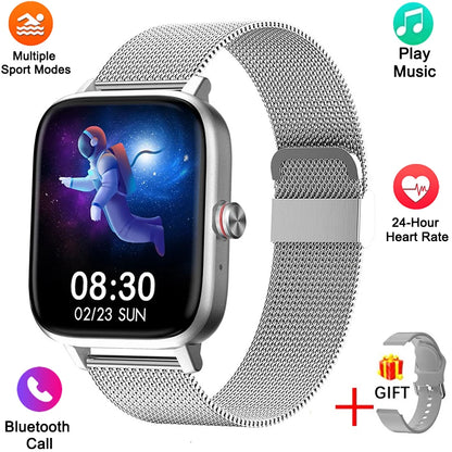 Nuevo reloj inteligente para mujer, con esfera personalizada, para Android IOS, resistente al agua, con Bluetooth, llamadas, música, reloj táctil completo para mujer