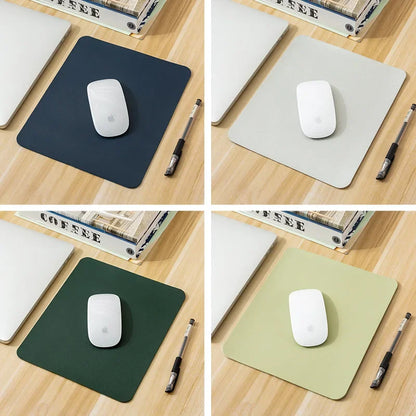 Alfombrilla de ratón pequeña de PU antideslizante para juegos de escritorio, impermeable, antiarañazos, fácil de limpiar, para PC, portátil y de escritorio