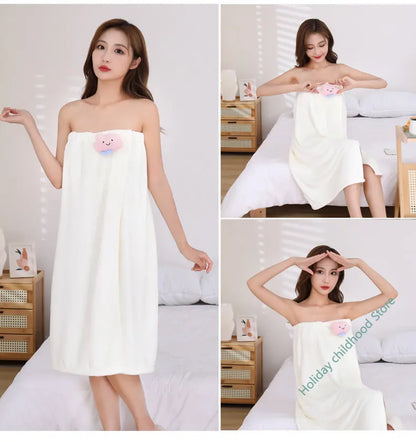 Toalla de baño para el hogar, para mujeres, usable, para adultos, absorbente de agua, de secado rápido, estilo largo, para baño, lavable, bata de baño, toallas sexys