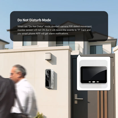 Yuezhe Tuya Smart Life WiFi Video Doorbell PIR Camera 2MP Outdoor Waterproof Wireless Door Security Intercom System 5' Monitor