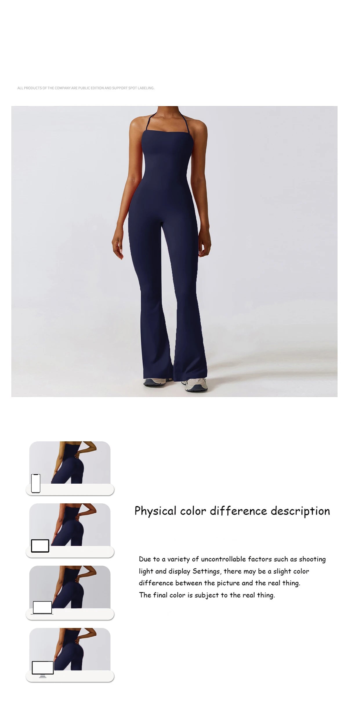 Ctenkevet - Mono de yoga sin mangas para mujer, mono acampanado para gimnasio, ropa deportiva sin espalda y con cuello colgante para mujer