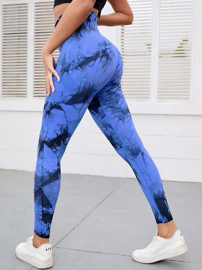 Leggings deportivas para mujer, pantalones de yoga sin costuras con estampado tie-dye de 47 colores, mallas para correr, fitness, cintura alta, para gimnasio y entrenamiento.