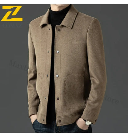 2025 Winter Wool Jacket Male New High Fashion Business Casual Thickening Coat Classic Business Style Windproof Warm TrenchCoat