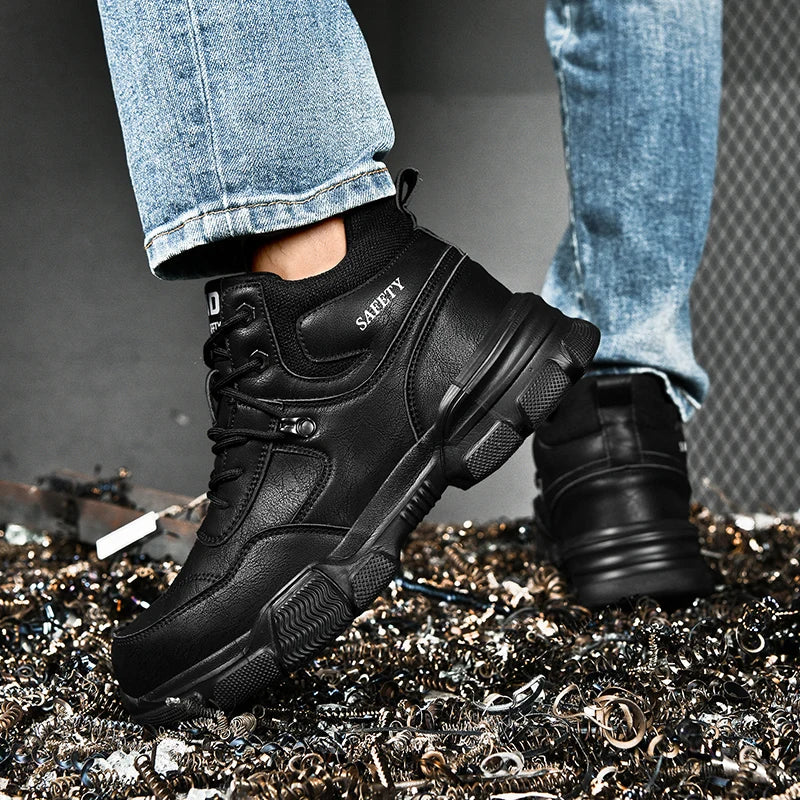Zapatos de trabajo de seguridad unisex con puntera de acero, transpirables, antiaplastamiento, antipinchazos, calzado de protección laboral para hombres y mujeres, zapatillas, botas de seguridad.