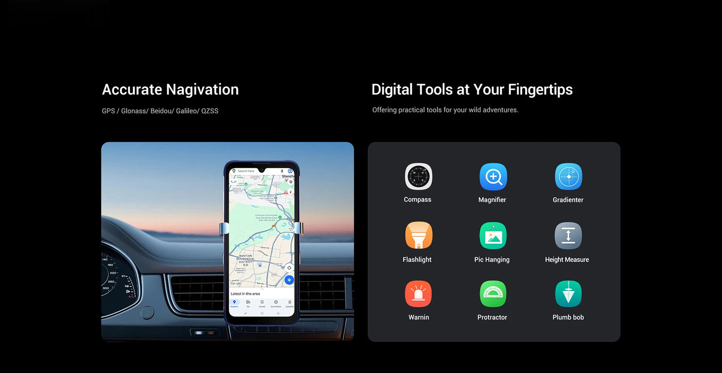 [Estreno mundial] Fossibot F112 PRO 5G Smartphone resistente, pantalla HD+ de 6,88", batería de 7150 mAh, 24 GB (8+16) + 256 GB, Android 14, cámara de 50 MP