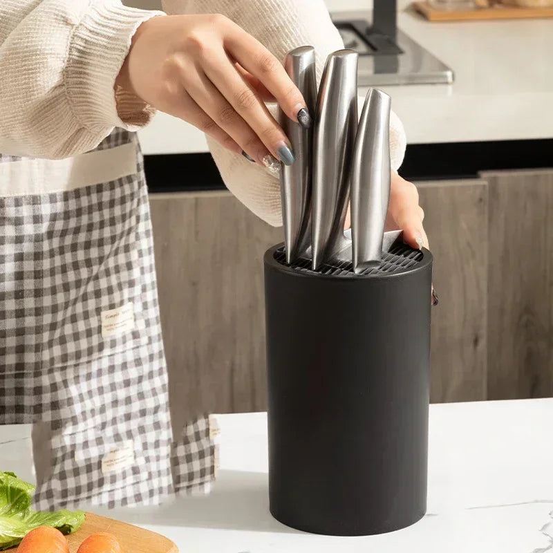 Soporte para cuchillos de cocina, soporte para cuchillos de cerámica, bloque de plástico para cuchillos, soporte para tanque de almacenamiento, accesorios de cocina