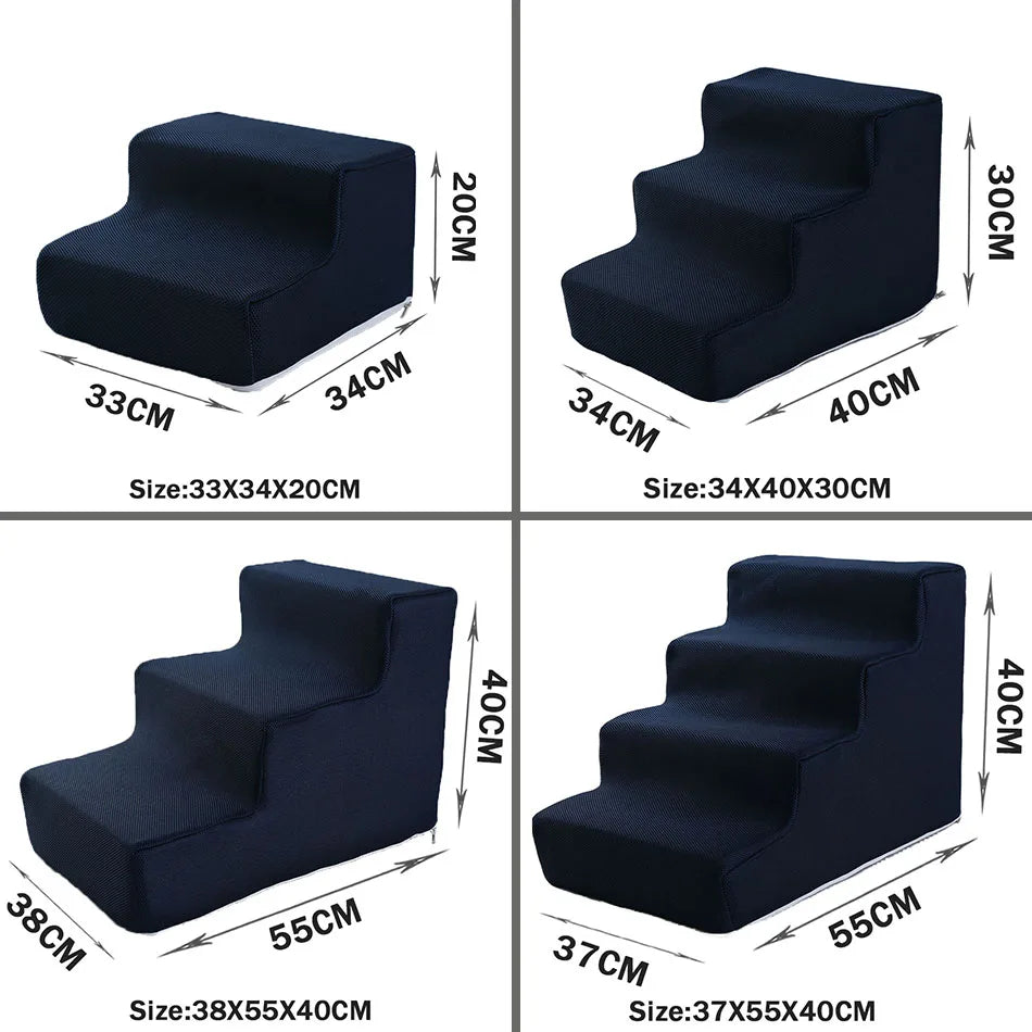 Escaleras para mascotas, juguetes para gatos y perros, escalera de 2, 3 y 4 escalones para perros, rampa para cachorros, escalera de esponja desmontable, accesorios para mascotas