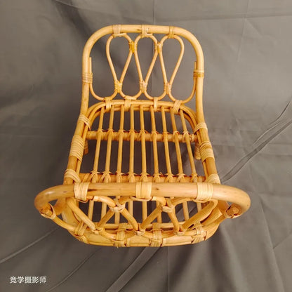 Accesorios de fotografía para recién nacidos, muebles, cesta redonda de ratán retro, accesorios para fotos de bebés, fondo para cama de bebé niña niño posando