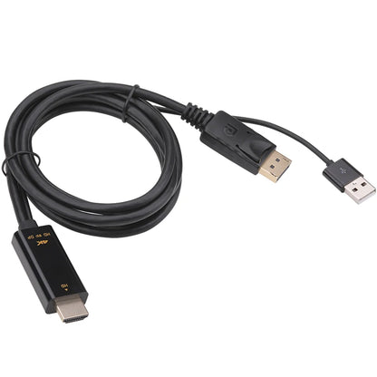 Cable HDMI a DP de 1,8 m (4K, 60 Hz), adaptador convertidor HDMI 2.0 a DisplayPort de 1,8 m (6 pies) con cable de alimentación USB para PS5, PS4 Pro, PC y portátil.