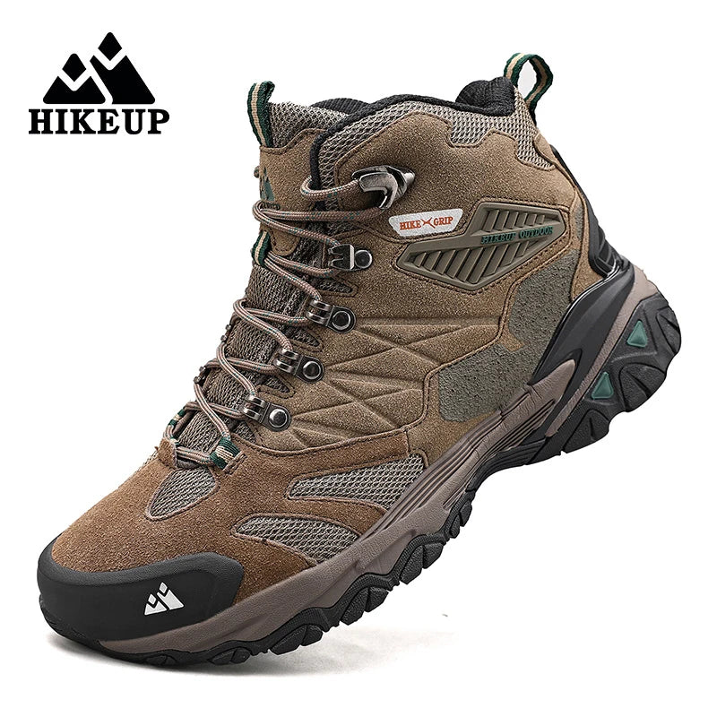 Botas de invierno HIKEUP para hombre, botas de senderismo para exteriores, de ante, de caña alta, impermeables, tácticas, de combate, militares.