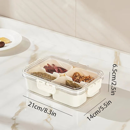 Bandeja para servir con tapa, contenedor para almacenar alimentos, caja para refrigerios, contenedores para refrigerios con 8 compartimentos, contenedores para almacenar frutas