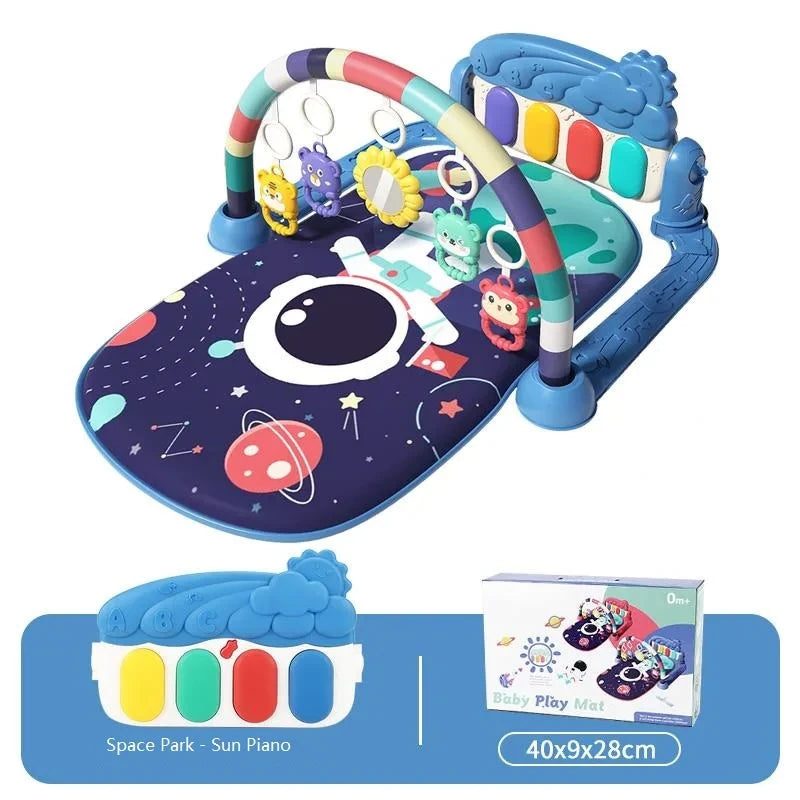 Marco de fitness multifuncional para niños, juguetes musicales para bebés, pedales, piano, marco de fitness, juego de rompecabezas, manta, tapete educativo, juguete de regalo