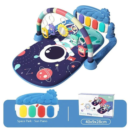 Marco de fitness multifuncional para niños, juguetes musicales para bebés, pedales, piano, marco de fitness, juego de rompecabezas, manta, tapete educativo, juguete de regalo